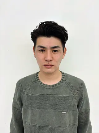 パーマ メンズ スパイキーパーマ 柏NO1 藤本葉のヘアスタイル