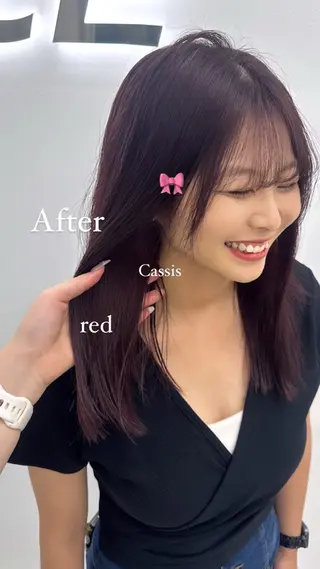 セミロング カラー 🎀愛されgirly ヘア🫧Ayakaのヘアスタイル