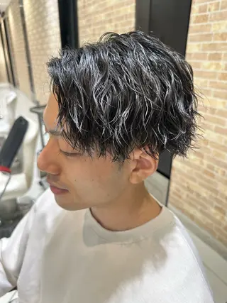 ショート パーマ メンズ 💈メンズ特化 美容師サキ💈のヘアスタイル