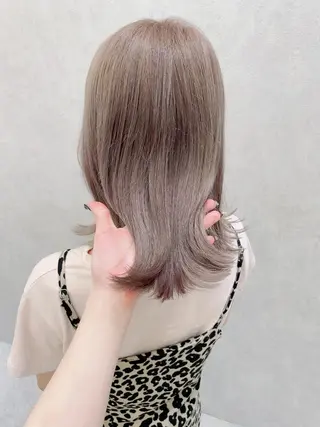 ミディアム rina／ベージュ ワンホン/韓国ヘアのヘアスタイル