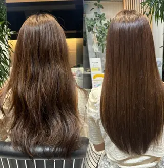 ロング 美髪矯正/酸性ストレ ート/艶カラー/堅田のヘアスタイル