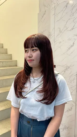 ロング カラー マツザキ マナトのヘアスタイル