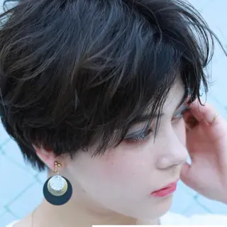 ショート カラー パーマ ヘアアレンジ メンズ キッズ ネイル マツエク・マツパ premier modelsのヘアスタイル