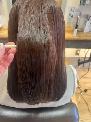 カラー ハラちゃんカット✂︎ 透明感🩵ケアカラーのヘアスタイル