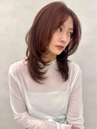 ロング カラー 🇰🇷韓国レイヤー 艶カラー／田川佑紀のヘアスタイル