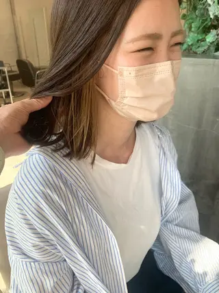 ミディアム 田中 亜沙美のヘアスタイル