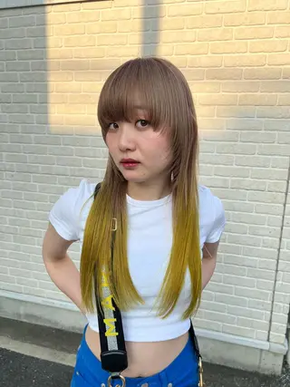 ロング カラー 小笠原 悠斗のヘアスタイル