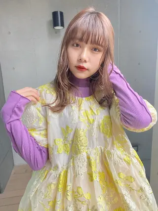 ミディアム カラー 三浦 望のヘアスタイル