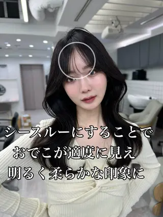 セミロング 映える顔まわり/前髪 特化 💗 ユキマのヘアスタイル