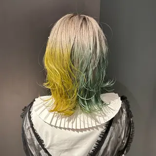 ミディアム カラー ハイトーン×デザイン 🪽🫧HIKARIのヘアスタイル