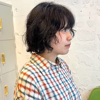 ショート カラー パーマ 🌿レイヤーボブ/パ ーマ🌿　木梨健太のヘアスタイル