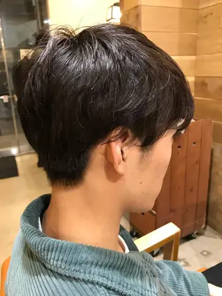 パーマ メンズ 暖色カラー🍊 ボブ🌿顔周りcutのヘアスタイル