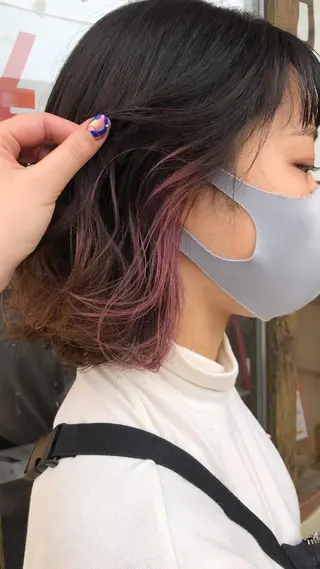 セミロング カラー 川元 汐音のヘアスタイル