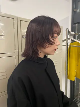 ミディアム カラー レイヤーパーマ、ボブ 小須田ゆあのヘアスタイル