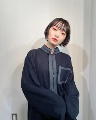 ショート カラー パーマ* 顔まわり似合わせのヘアスタイル