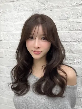 ロング カラー 韓国ヘア×顔まわり 🇰🇷和知拓郎のヘアスタイル