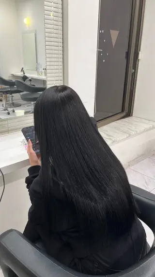 ロング カラー ヘアアレンジ 🫧艶カラー🫧 /白髪染め/横浜のヘアスタイル