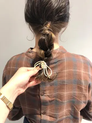 ミディアム 岩田 萌那のヘアスタイル