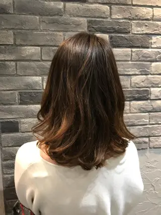 ミディアム パーマ 【earth】オガタ 🫧髪質改善縮毛🫧のヘアスタイル