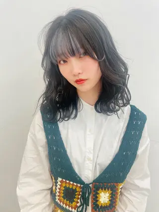 ミディアム 韓国風レイヤーカット 松葉翔のヘアスタイル