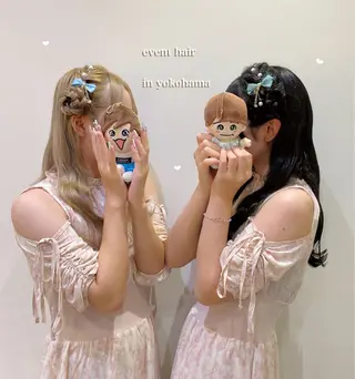 ロング ヘアアレンジ エクステ/ハイトーン 🐏☁️miminaのヘアスタイル