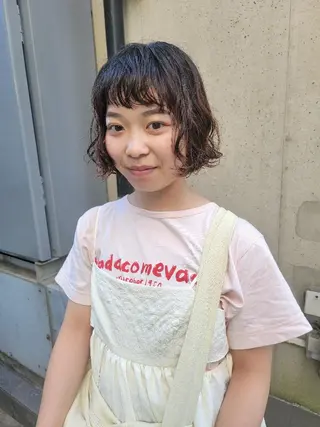 パーマ ミディアム 片岸 信征のヘアスタイル