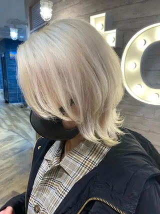 ミディアム カラー ウルフ🐺/ボブ ハイトーン🌈/増田のヘアスタイル