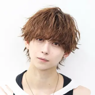 ミディアム カラー パーマ メンズ シースルーマッシュ/ メンズ/KYOHEIのヘアスタイル