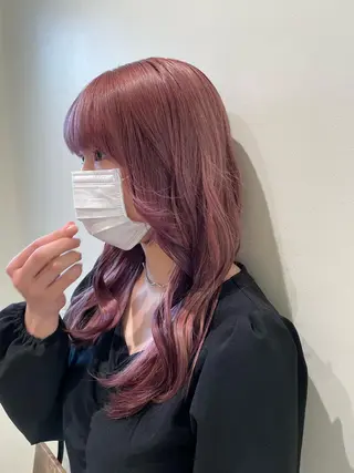 セミロング カラー ボブ/インナーカラー /眉毛/Miyuのヘアスタイル