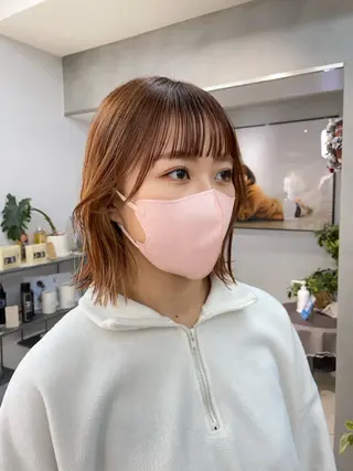 ショート カラー ヘアアレンジ ボブ/透明感ベージュ 🫧クルミ🌟のヘアスタイル