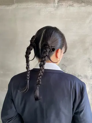 ロング ヘアアレンジ 暖色カラー /ヘアアレンジ/花鈴のヘアスタイル