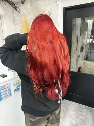 ロング カットカラー🩷 五島桜樫のヘアスタイル