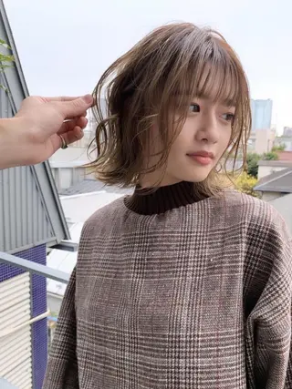 ミディアム パーマ ヘアアレンジ マツエク・マツパ ネイル アイブロウ yelm ［official］のヘアスタイル