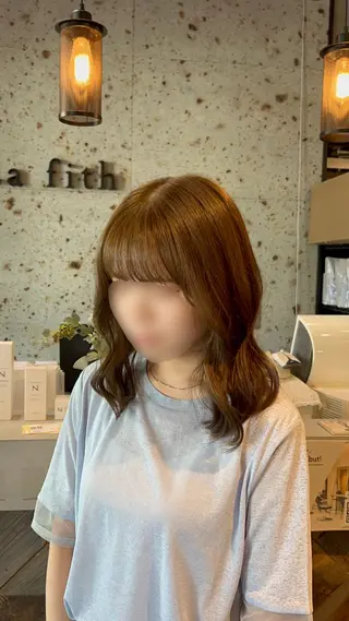 ミディアム カラー lafith hair noa上新庄所属・上新庄/かじ ももな/縮毛矯正のヘアスタイル
