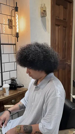 パーマ メンズ メンズ特化/フェード 樋口裕馬のヘアスタイル