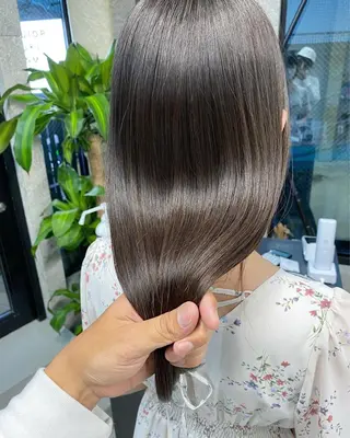 セミロング カラー パーマ OVER→三軒茶屋 /縮毛矯正・髪質改善のヘアスタイル