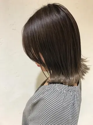 ミディアム カラー 西新/siohair 似合わせ/石尾刻矢のヘアスタイル