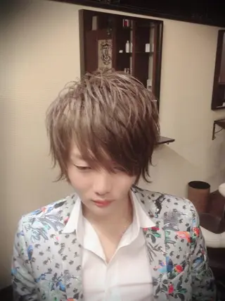 ミディアム ヘアアレンジ メンズ RICK Trick所属・セット&メイク RICK trickのヘアスタイル