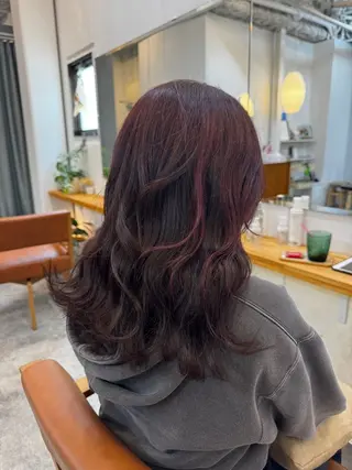 セミロング カラー hamano harunaのヘアスタイル