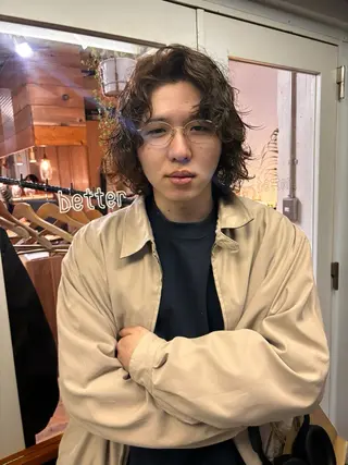 ミディアム カラー メンズ kaito パーマ募集！🔵のヘアスタイル