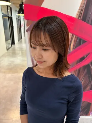 ミディアム こうき/前髪割れ癖 改善/カット/カラーのヘアスタイル