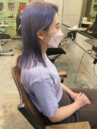 ミディアム カラー 南堀江🌿パーマ Tetsu【テツ】のヘアスタイル