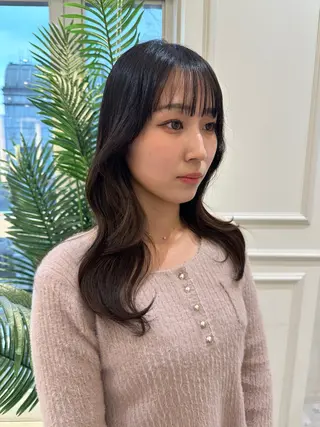 セミロング カラー レイヤーカット/ ハイトーンchimiのヘアスタイル