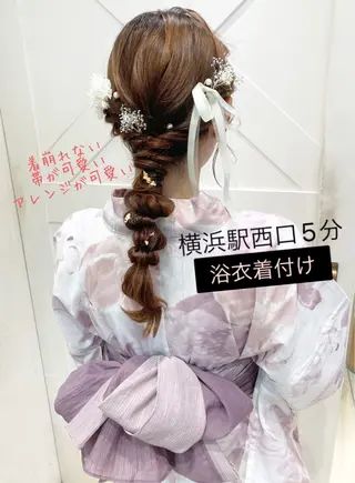 セミロング 白髪ぼかしハイライト 着付けヘアアレンジのその他イメージ