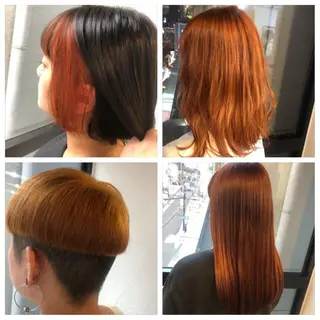 ミディアム カラー 髪質改善&ブリーチ 伊勢 祐一郎のヘアスタイル