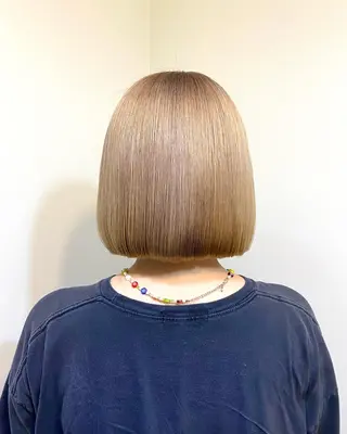 ミディアム カラー ブリーチ毛対応酸性 ストレート🌈サキのヘアスタイル