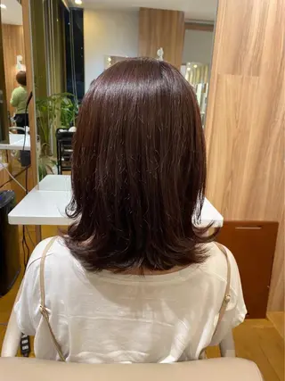 ミディアム カラー ヘアアレンジ 穂乃香 ショートパーマ☘️のヘアスタイル