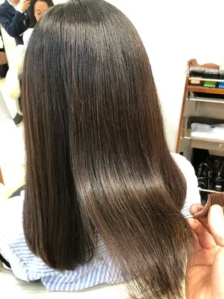 セミロング コテ巻き風パーマ/ 髪質改善/河島恭平のヘアスタイル