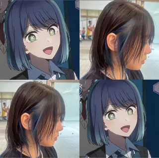 ミディアム カラー インナー/デザイン/ 白髪染め/しゅうとのヘアスタイル