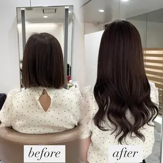 ロング シールエクステ 赤み無し/透明感のヘアスタイル